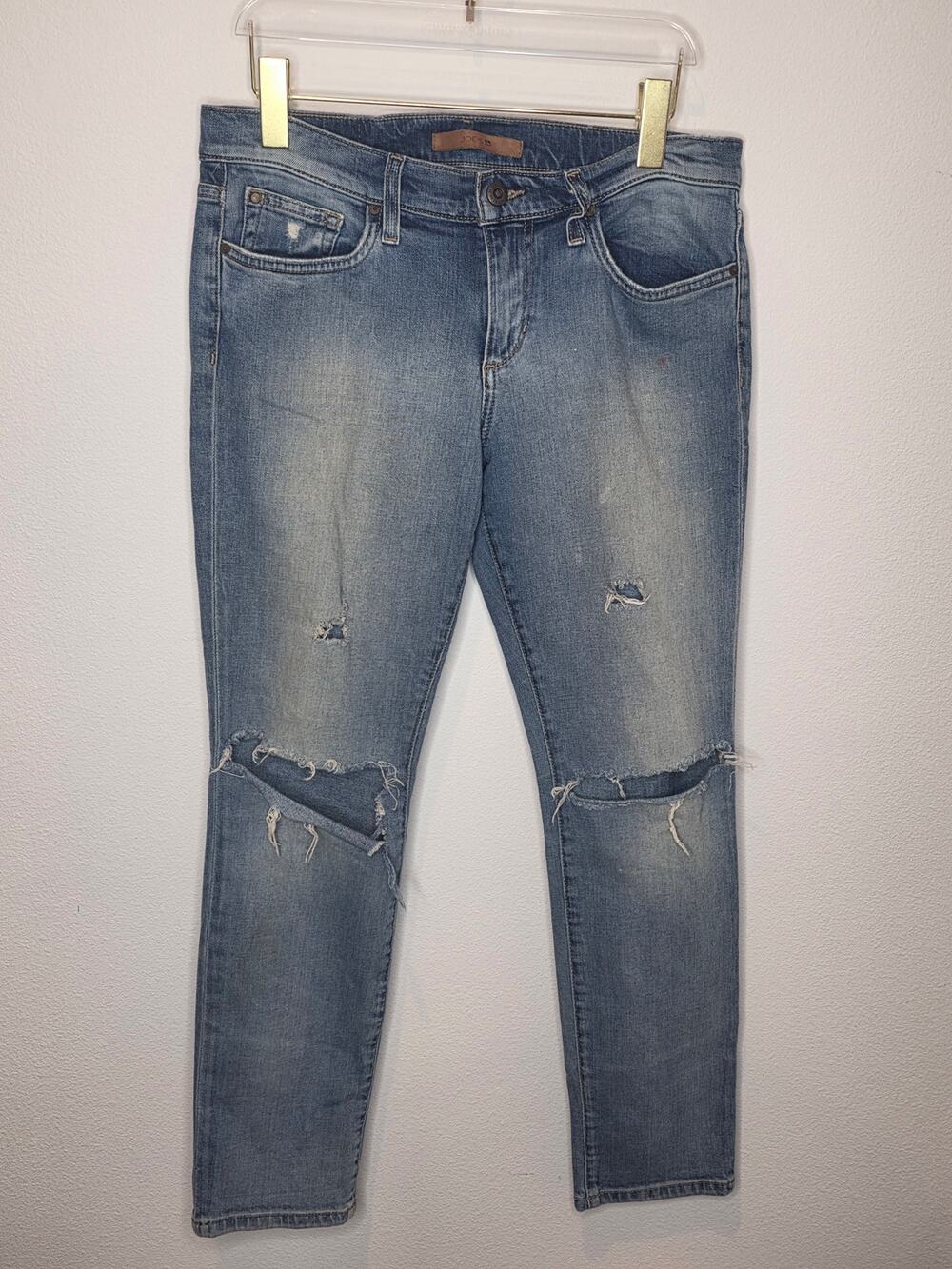 Joe's Jeans Straight Ankle Distressed Light Wash Denim – Women's Size 29